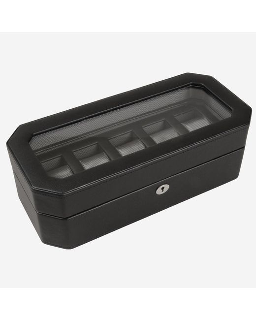 WOLF 1834 Black Windsor Vegan Leather 5 Piece Watch Box