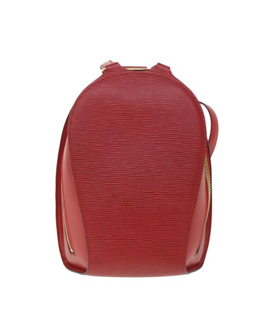Louis Vuitton Red Mabillon Leather Backpack Bag (pre-owned)