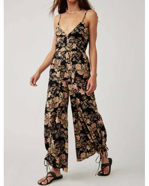 Free People Black Stand Out Printed One Piece