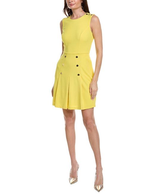 Tahari Yellow Mini Dress