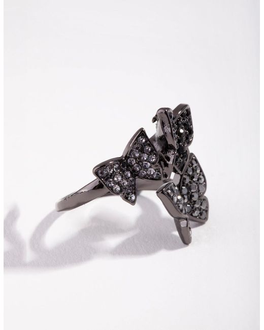 Lovisa White Matte Cluster Butterfly Ring