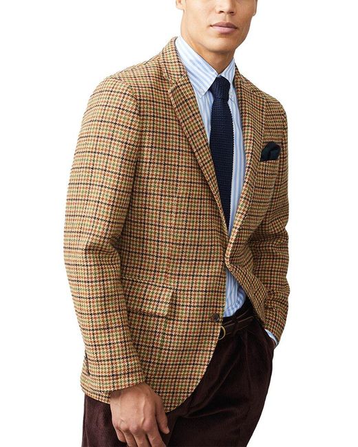 J.McLaughlin Natural Houndstooth Mccown Wool Jacket for men