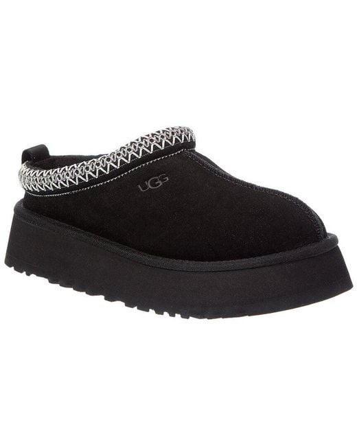 Ugg Black Tazz Suede Platform Slipper