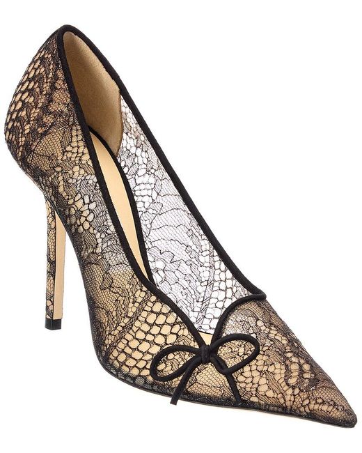Jimmy Choo Cibelle 100 Lace Pump in Black | Lyst