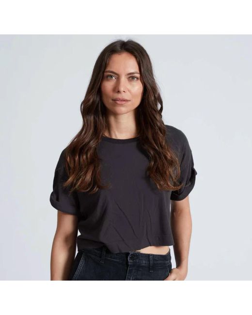 ASKK NY Black Cuff Easy Cropped Tee