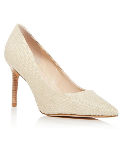 Marc Fisher White Salley 3 Woven Dressy Pumps