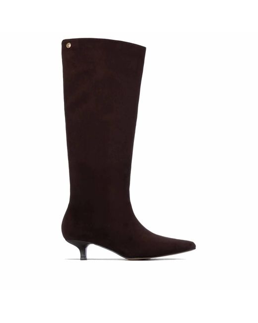 Xti Brown Pointed Toe Suede Tall Boots