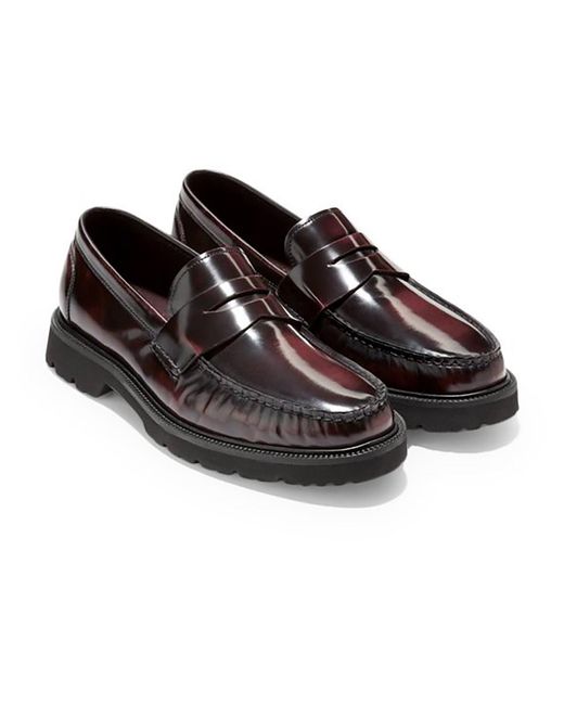 Cole Haan Black American Class Leather Slip On Loafers for men