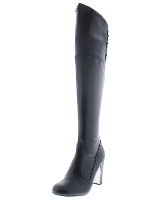 Material Girl Black Priyanka Faux Suede Round Toe Over-the-knee Boots