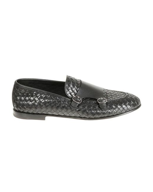 Neil Barrett Black Leather Loafer With Woven Upper for men