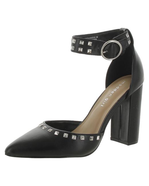 Madden Girl Black Saaxon Faux Leather Studded Pumps