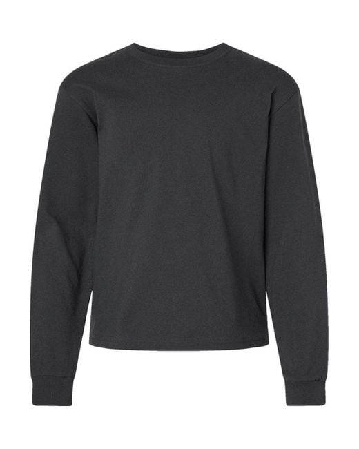 Bella Canvas Black Youth 6Oz. Heavyweight Long Sleeve Tee for men