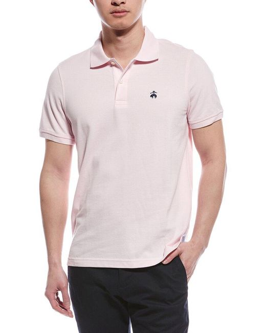 Brooks Brothers White Slim Fit Pique Polo Shirt for men