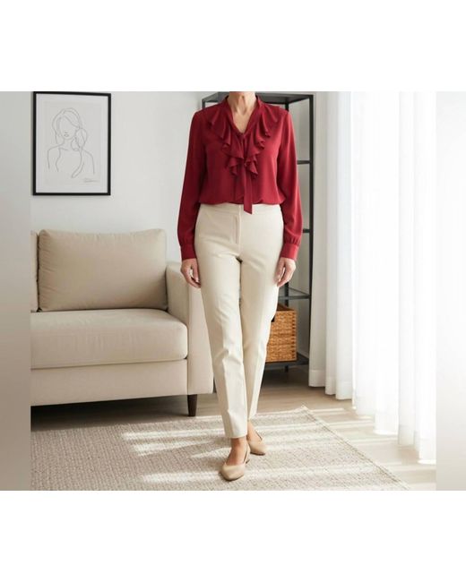 Kasper Pink Ruffle Blouse