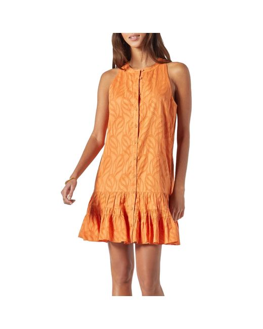 Joie Orange Hayden Cotton Mini Dress