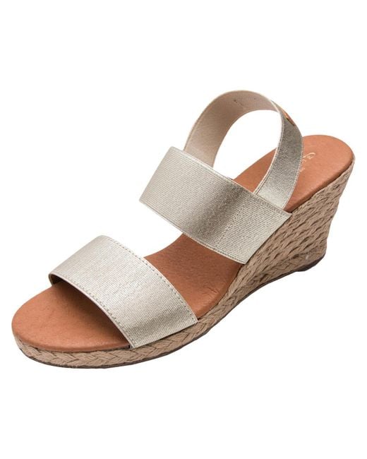 Andre Assous Natural Allison Padded Insole Wedge Dress Sandals