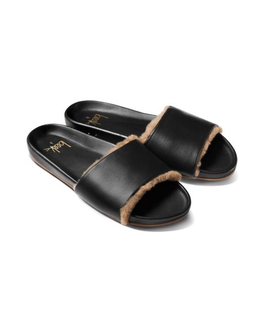 Beek Black Gallito Shearling Slide Sandal