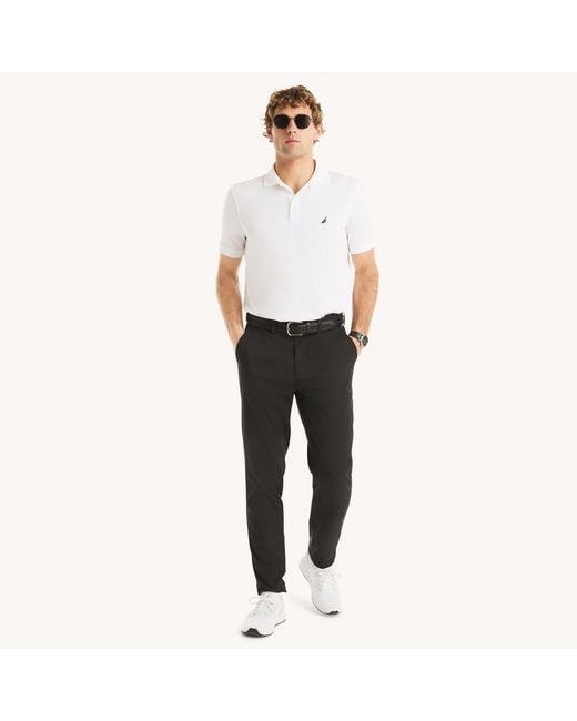 Nautica Black Flat-Front Performance Pant for men