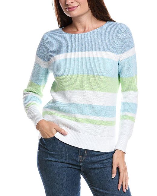 Forte Blue Textured Marl Pullover