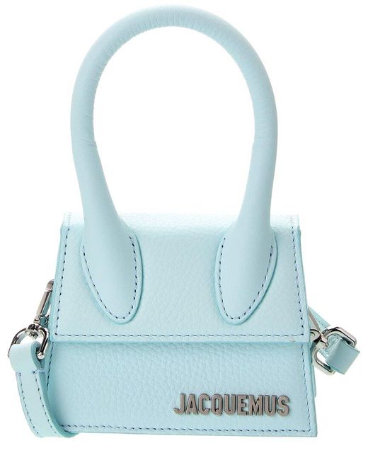 Jacquemus Blue Le Chiquito Croc-embossed Leather Clutch
