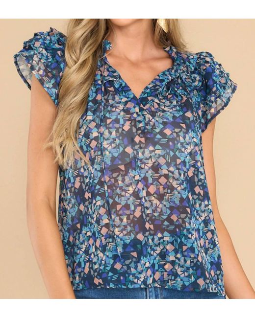 Meet Me In Santorini Blue Jasmine Top