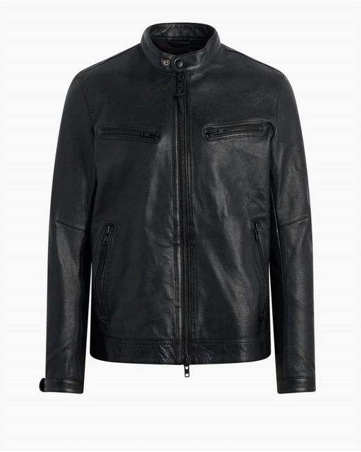 Joe's Jeans Black Leather Moto Jacket for men