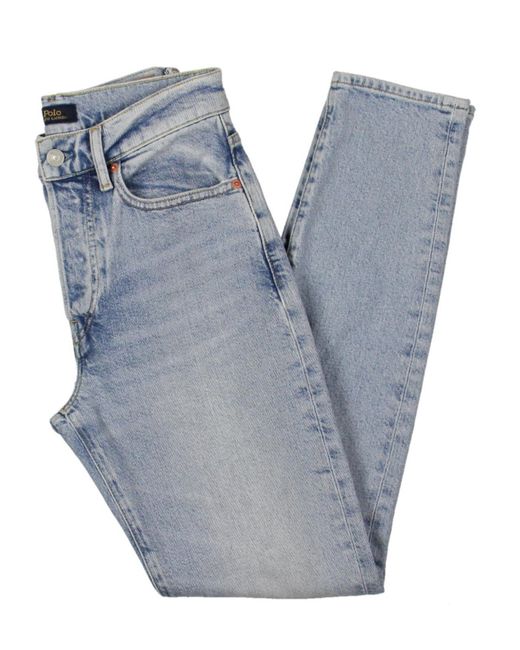 Polo Ralph Lauren Blue Callen High Rise Cropped Slim Jeans