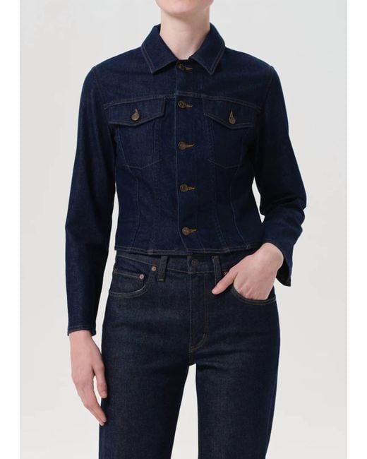 Agolde Blue Contoured Long Sleeve Jacket