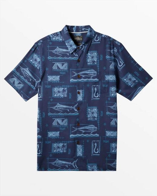 Quiksilver Blue Waterman Big Button Down Shirt for men