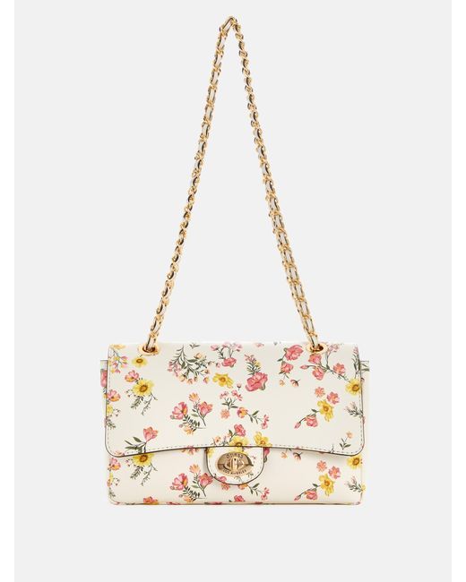 Guess Factory White Stars Hollow Floral Crossbody