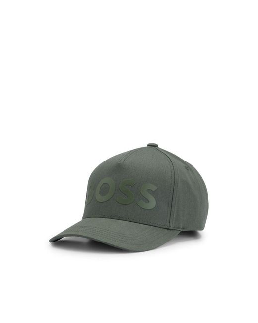 dans Ubrugelig klik BOSS by HUGO BOSS Cotton-piqu Cap With Contrast Logo And Signature Tape in  Green for Men | Lyst
