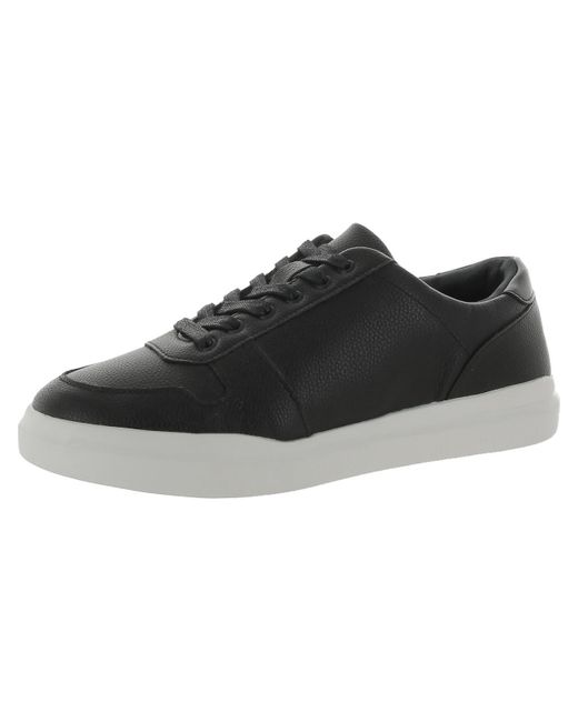 Kenneth Cole Black Ready Sneaker Lace-up Faux Leather Casual And Fashion Sneakers for men