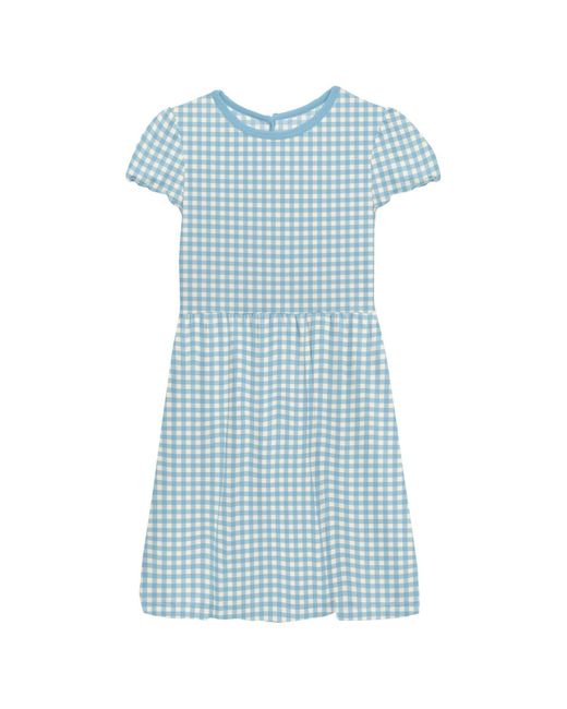 KICKEE Blue Baby Girl's Flutter Sleeve Twirl Dress