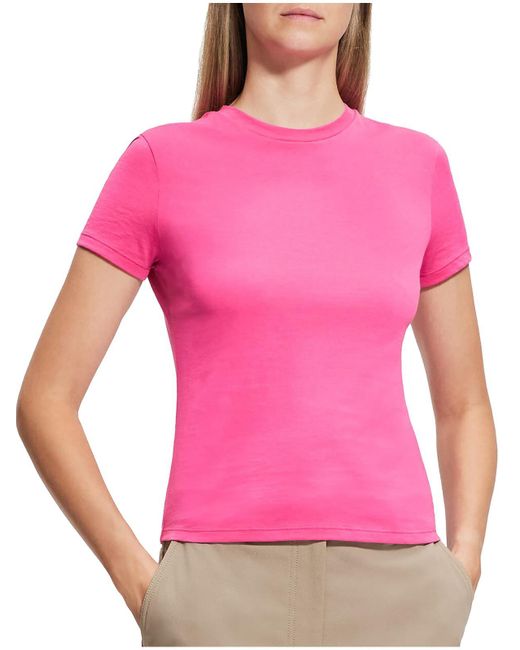 Theory Pink Petites Solid Tiny T-shirt