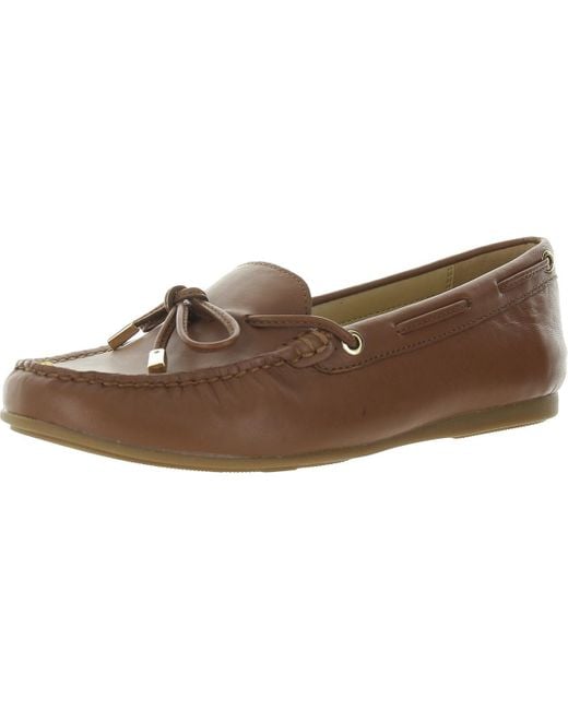 MICHAEL Michael Kors Brown Leather Slip-On Moccasins
