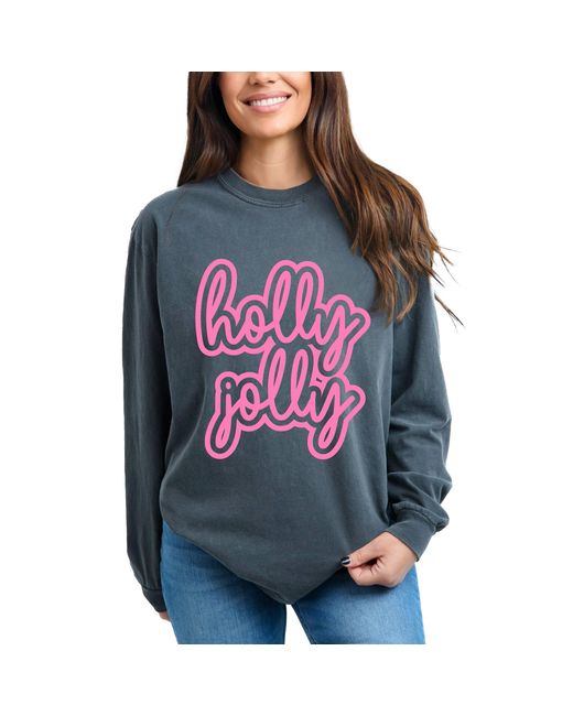 Simply Sage Market Gray Holly Jolly Outline Puff