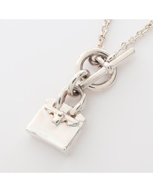 Hermès White Amulet Birkin Necklace Sv925