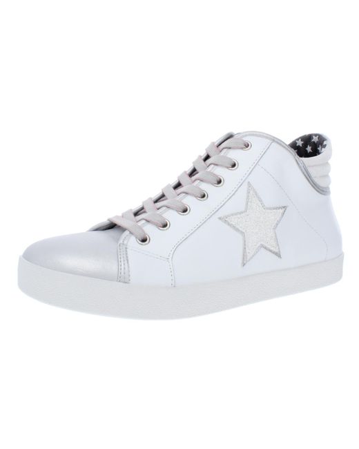 Steve Madden White Savior Leather High Top Fashion Sneakers
