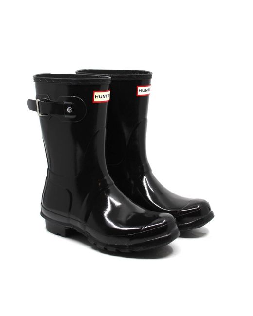 Hunter Black Original Short Gloss Rain Boots
