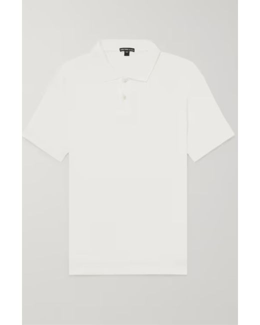 James Perse White Elevated Lotus Jersey Polo for men