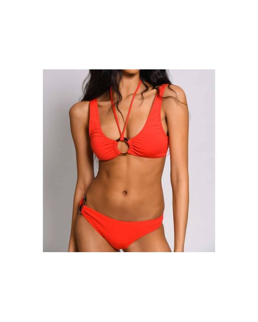 Hutch Red Solid Valenza Bikini Top