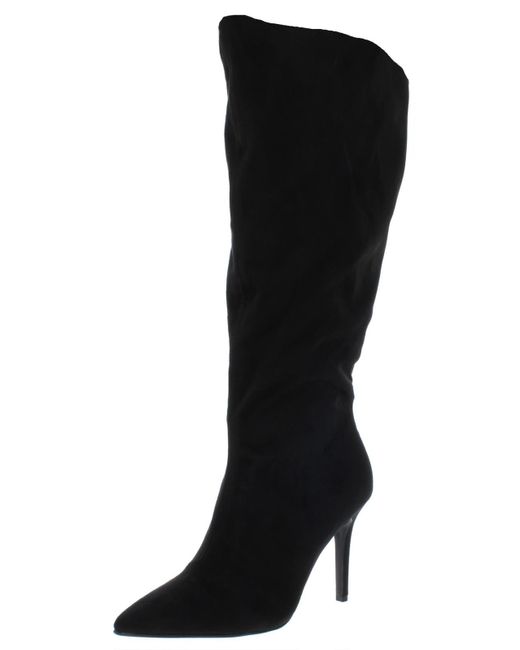 Thalia Sodi Rajel Faux Suede Wide Calf Knee-high Boots in Black | Lyst