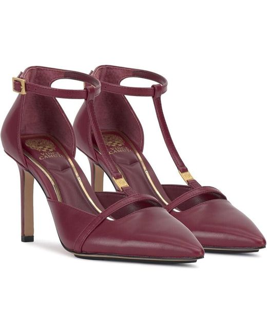 Vince Camuto Purple Branor Heels Chianti Leather Ankle Strap Pump Zogg351