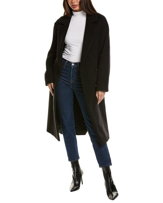 Cinzia Rocca Black Long Wool & Alpaca-blend Coat