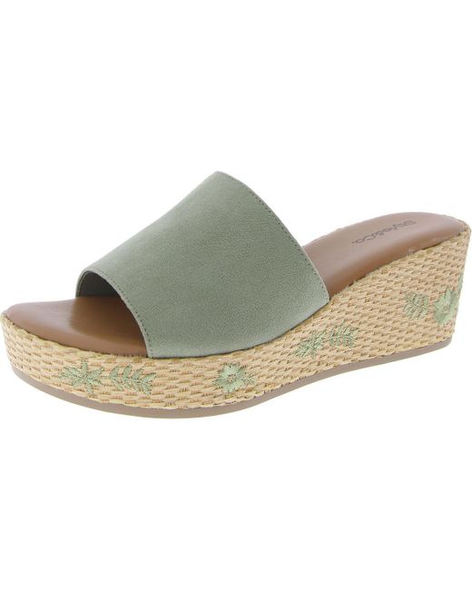 Style & Co. Green Meadoww Open Toe Wedge Platform Sandals