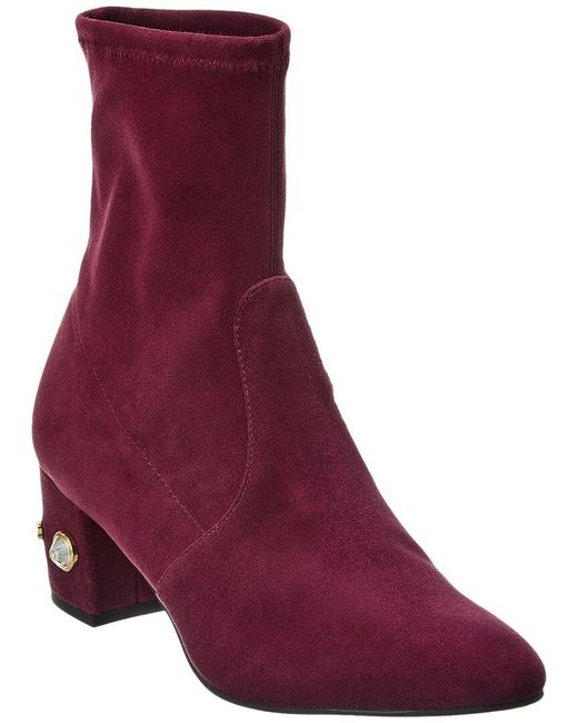 Stuart Weitzman Purple Allshine 60 Suede Bootie
