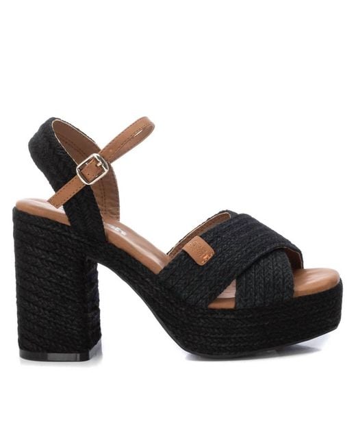 Xti Black Heeled Sandals
