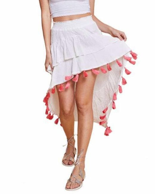 Guadalupe White Angelie High Low Skirt