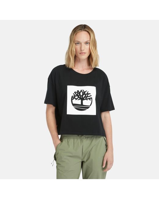 Timberland Black Cropped Logo T-shirt