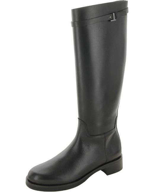 Lafayette 148 New York Gray Leather Riding Knee-high Boots